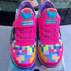 Sketchers sneakers, pink/multicolored, size 3y
